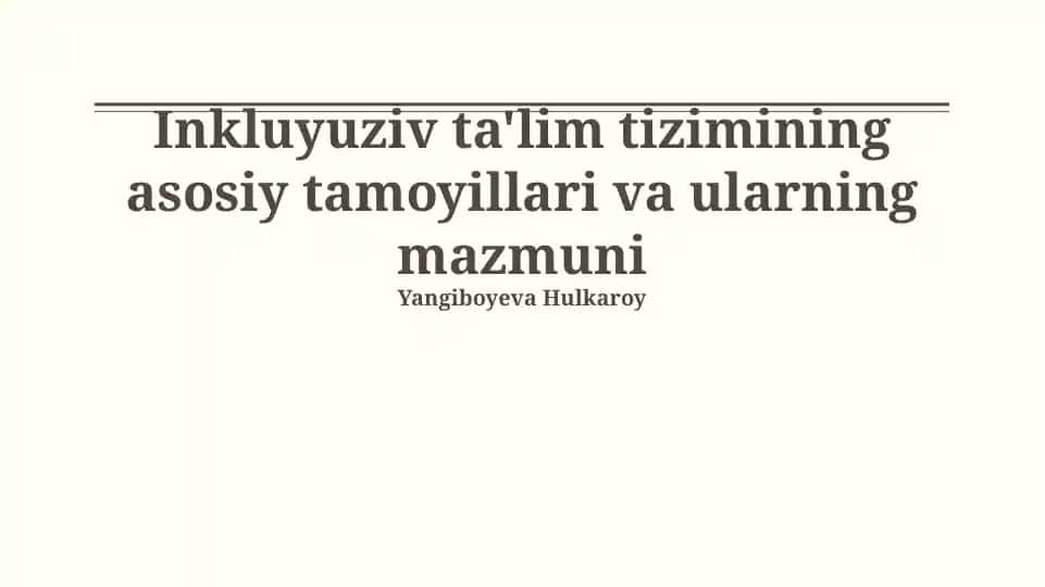 Hamma Bolalar Uchun Teng Huquqlar