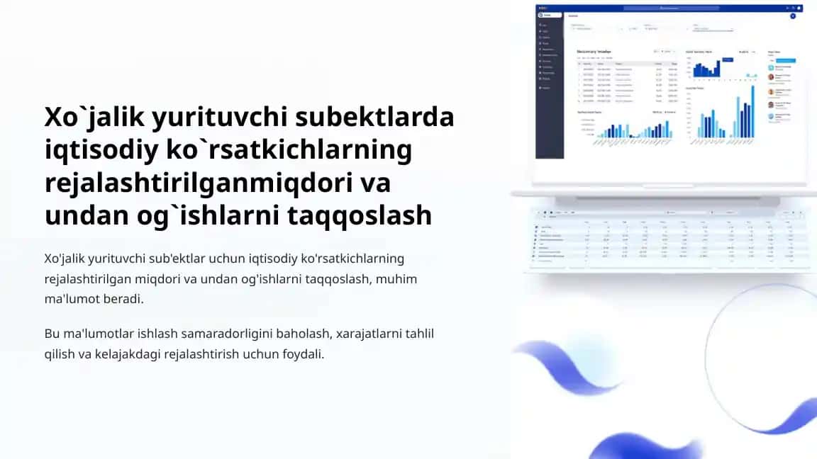 Xo`jalik yurituvchi subektlarda iqtisodiy ko`rsatkichlarning rejalashtirilganmiqdori va undan og`ishlarni taqqoslash