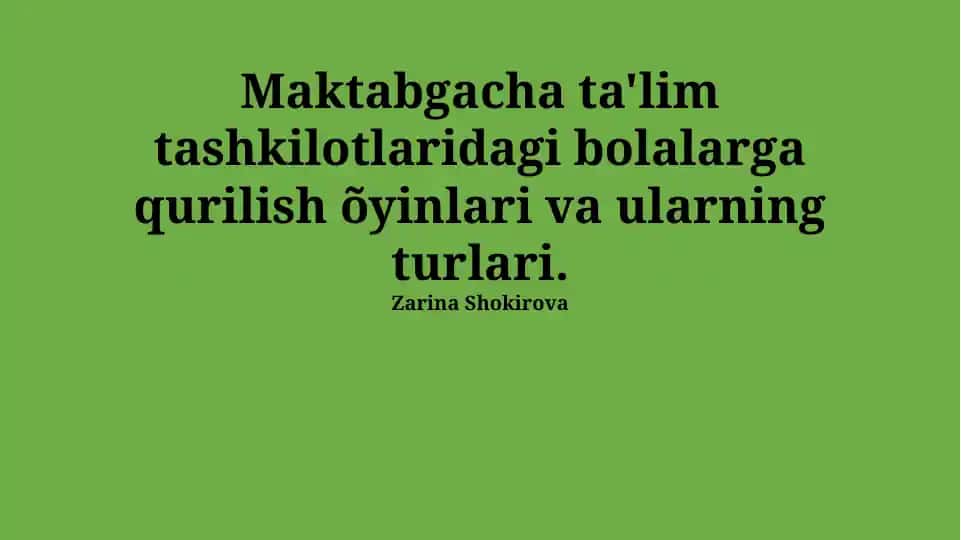 Qurilish o'yinlari