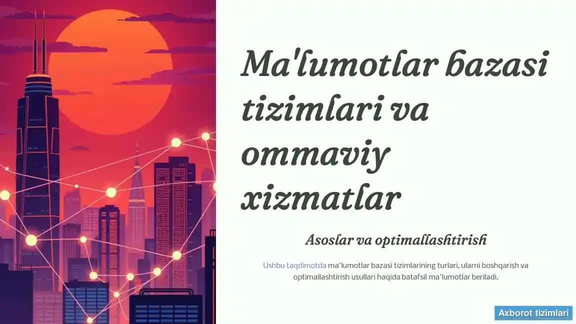 Ma'lumotlar bazasi tizimlari