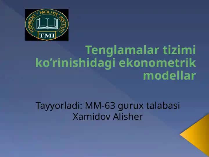 Ekonometrik modellar