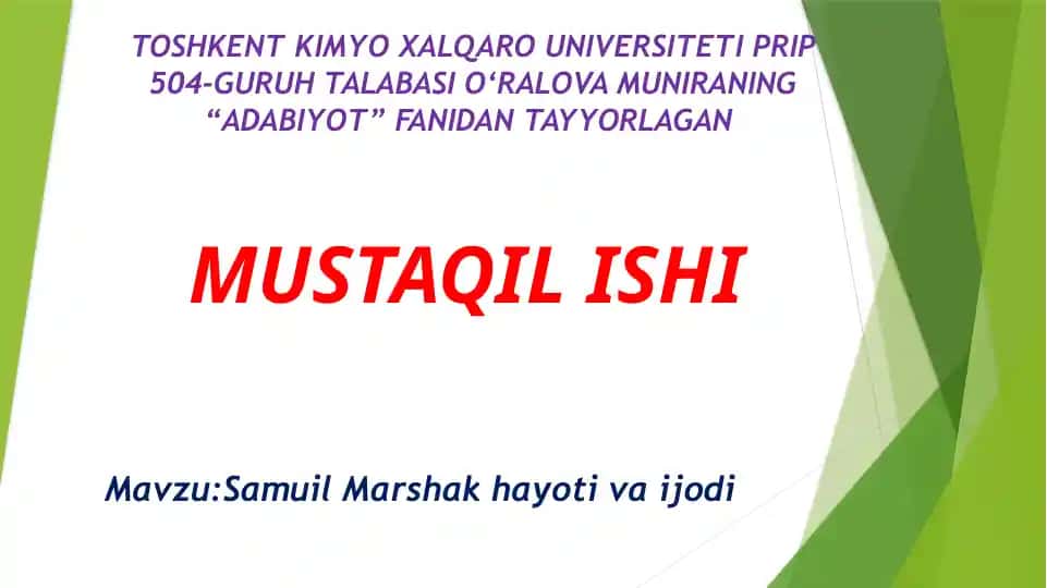 Samuil Marshak hayoti va ijodi