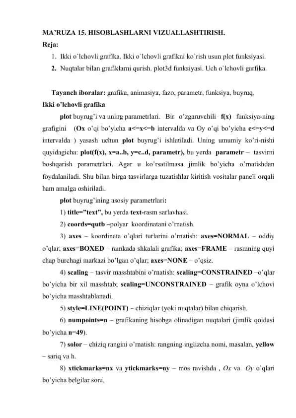 Ikki o’lchovli grafika