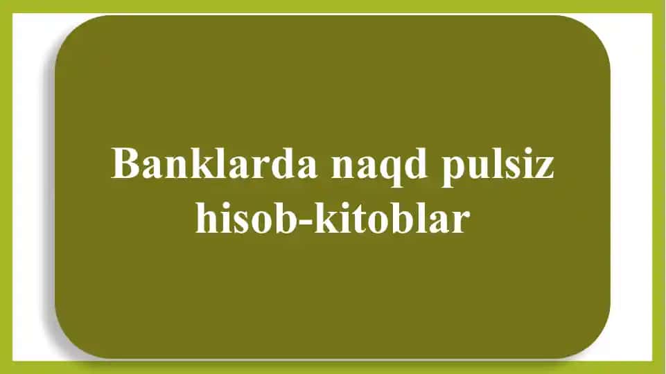 Naqd pulsz hisob-kitoblar