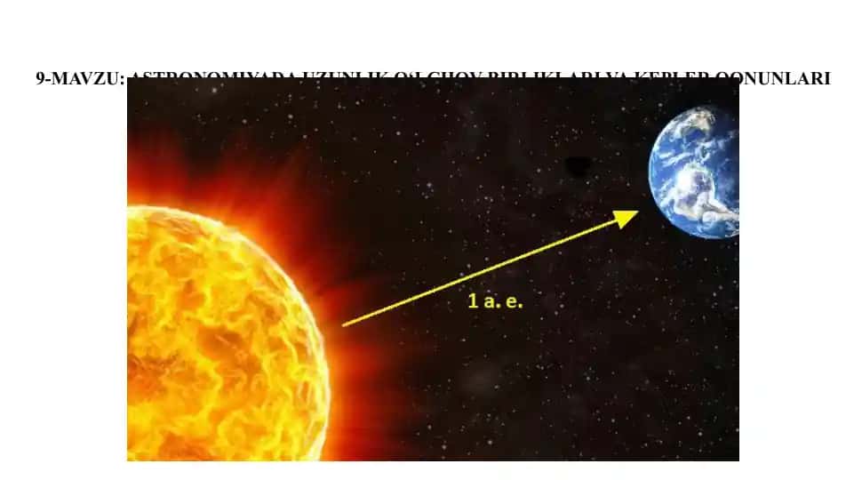Astronomiyada Uzunlik O‘lchov Birliklari va Kepler Qonunlari