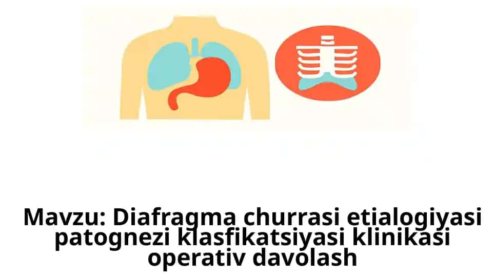 Diafragma churrasi etialogiyasi patognezi klasfikatsiyasi klinikasi operativ davolash