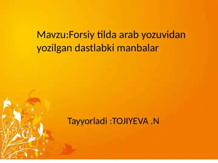 Arab yozuvidagi dastlabki manbalar