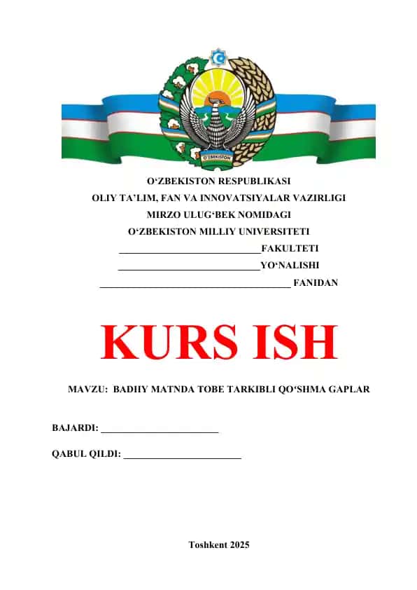 BADIIY MATNDA TOBE TARKIBLI QOʻSHMA GAPLAR