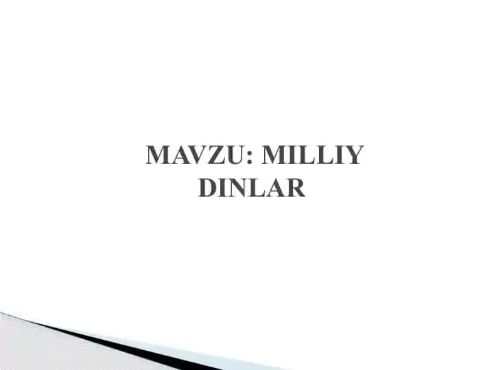 Milliy dinlar