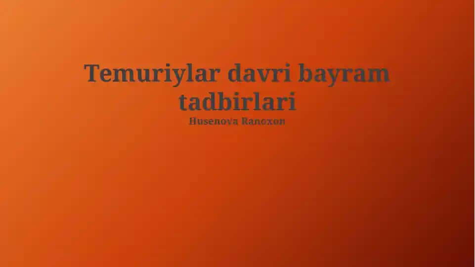 Temuriylar davri bayram tadbirlari