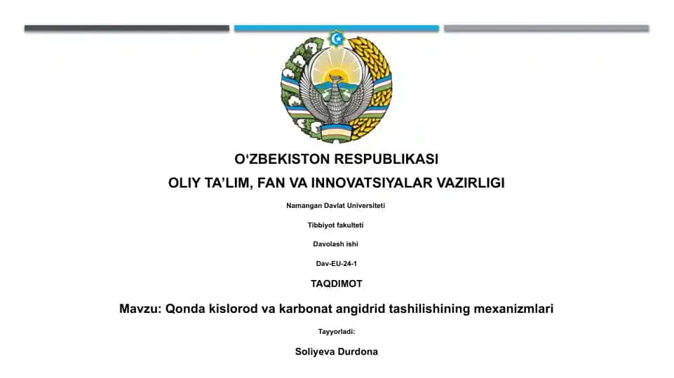 Qonda kislorod va karbonat angidrid tashilishining mexanizmlari