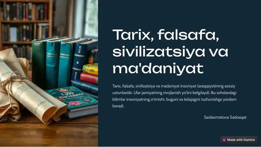 Qadimgi sharq sivilizatsiyasi va O'zbek madaniyati