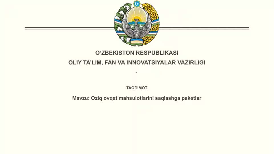 Oziq-ovqat saqlash paketlari