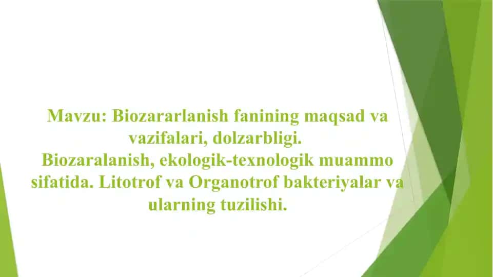 Biozararlanishfanining maqsad va vazifalari, dolzarbligi