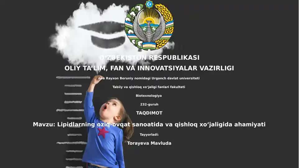 Lipidlarning oziq-ovqat sanoatida va qishloq xoʻjaligida ahamiyati