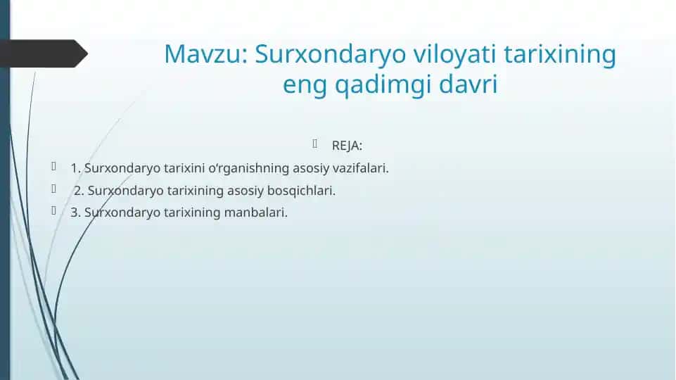 Surxondaryo viloyati tarixining eng qadimgi davri