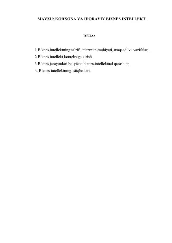 Biznes intellekt