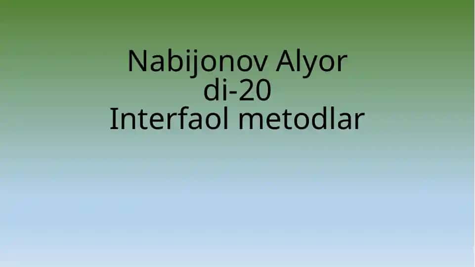 Interfaolmetodlar