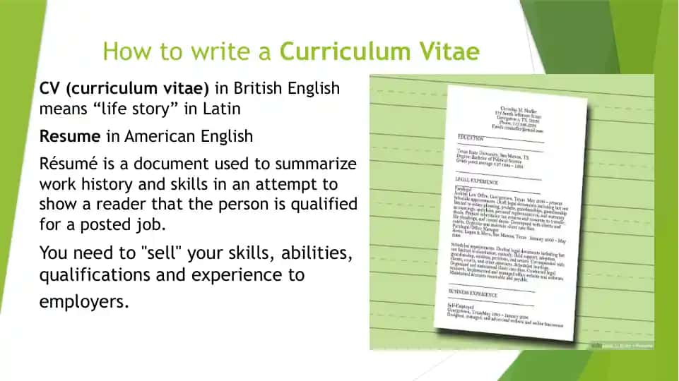 How to Write a Curriculum Vitae