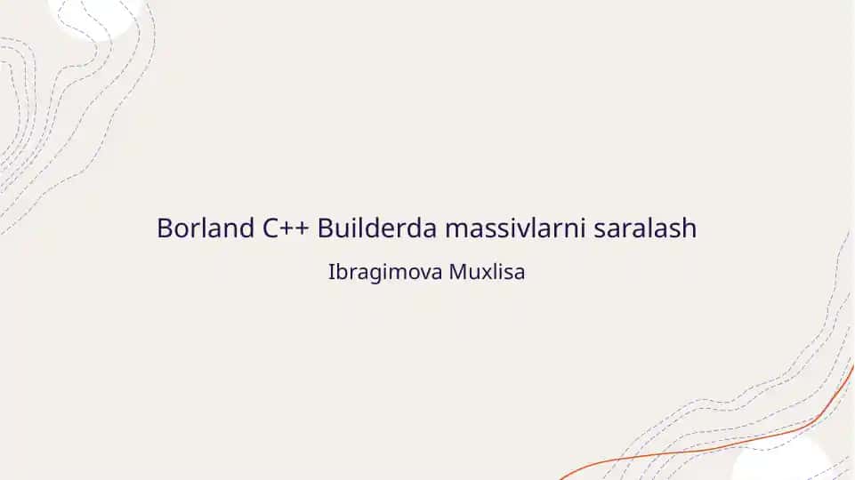 Borland C++ Builderda Massivlarni Saralash