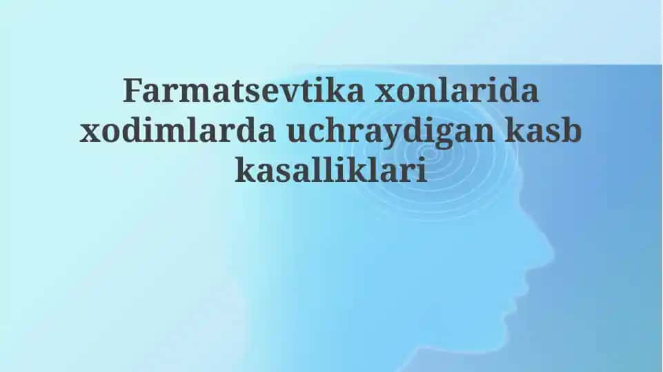 Farmasevtlarda Kasb Kasalliklari