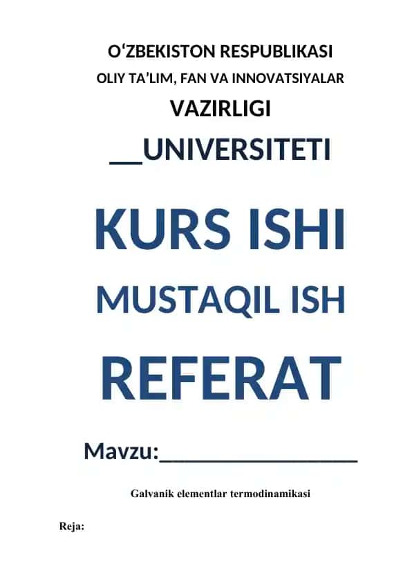 Galvanik elementlar termodinamikasi