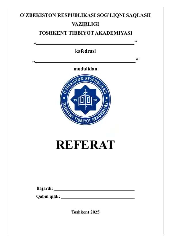 Shifokor va bemor muloqotining psixologik xususiyatlari. Referat 10 bet.