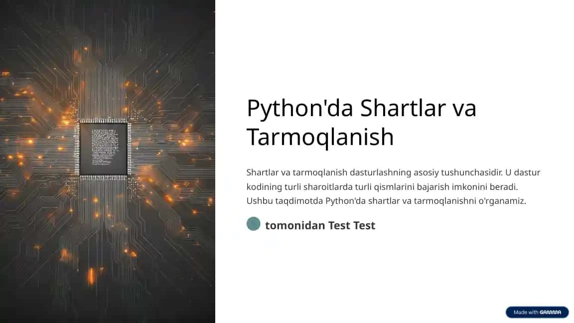 Python'da Shartlar va Tarmoqlanish