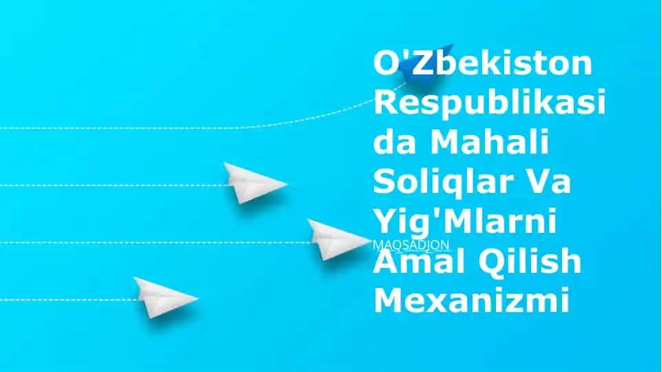 Mahali Soliqlar Va Yig'Mlarni Amal Qilish Mexanizmi