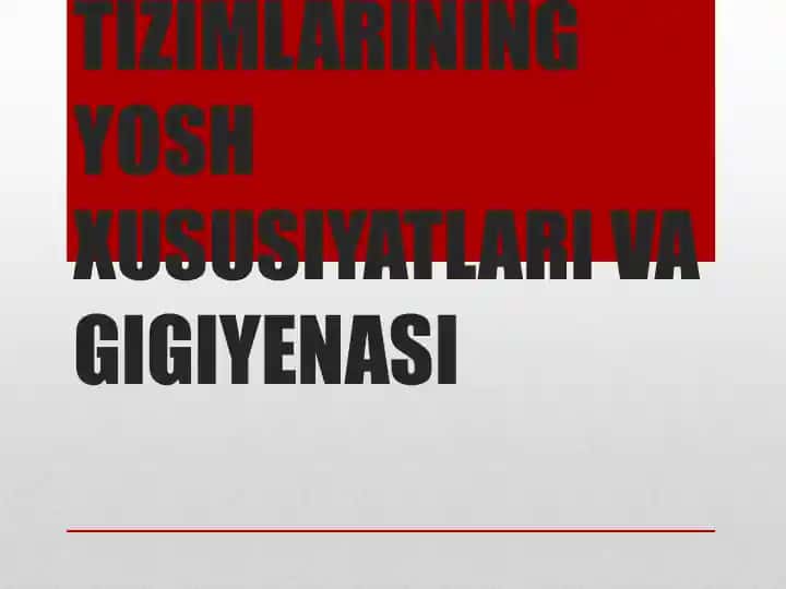 NAFAS TIZIMLARINING YOSH XUSUSIYATLARI VA GIGIYENASI