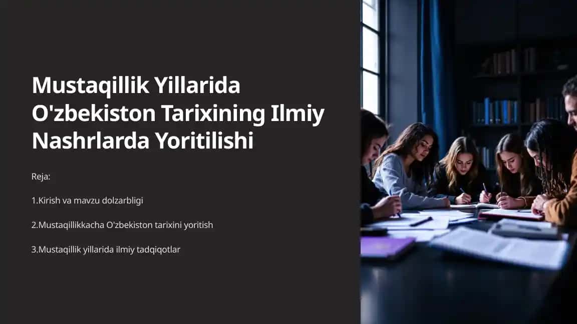 Mustaqillik Yillarida O'zbekiston Tarixining Ilmiy Nashrlarda Yoritilishi