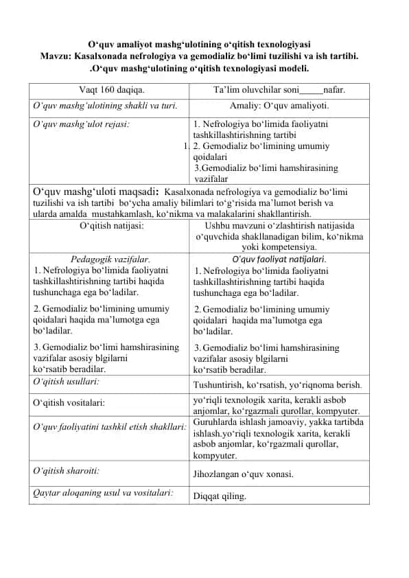 Nefrologiya va gemodializ