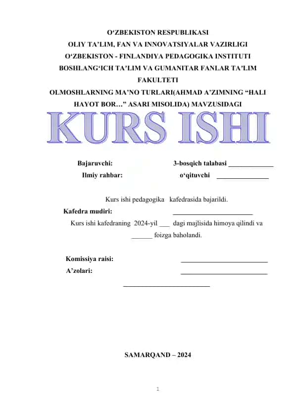 OLMOSHLARNING MA’NO TURLARI