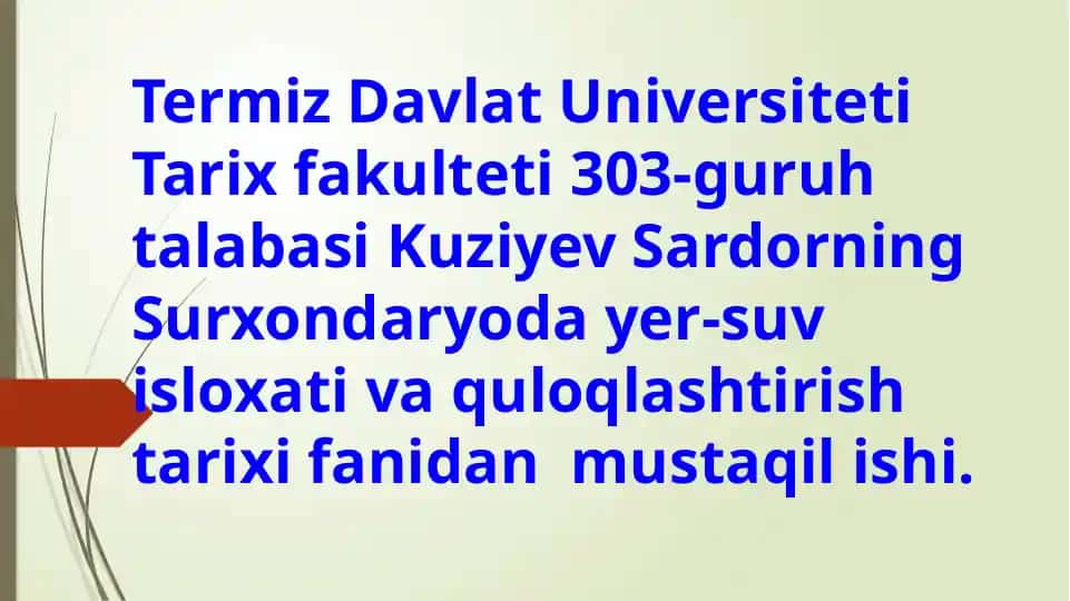 IX-XIII asrlarda Movarounxnaxr dayer-suvi munosabatlari