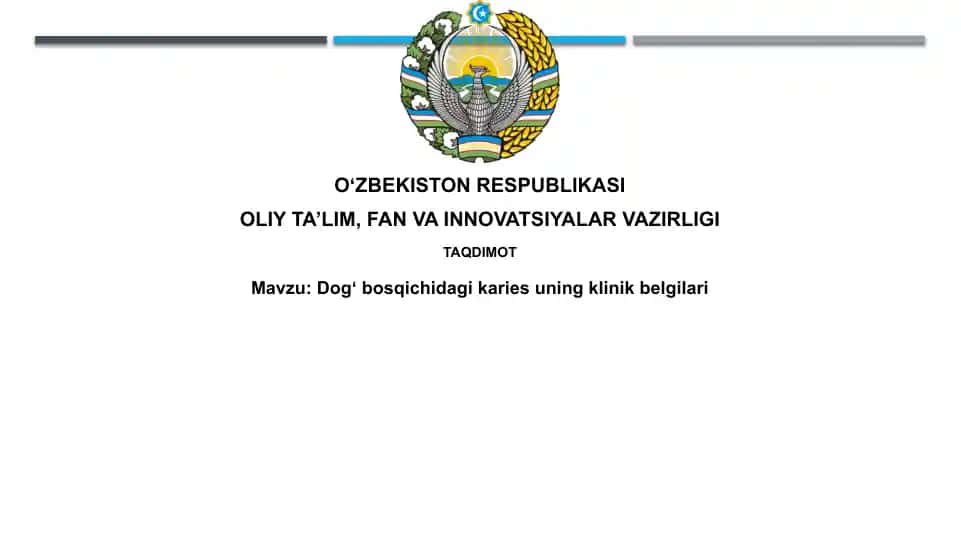 Dogʻbosqichidagi kariesuning klinik belgilari