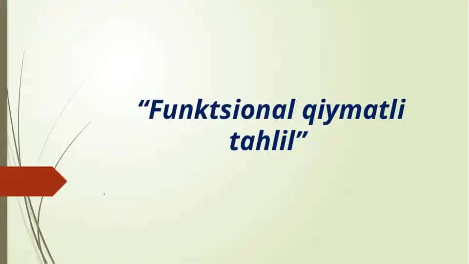Funktsional qiyimatli tahlil