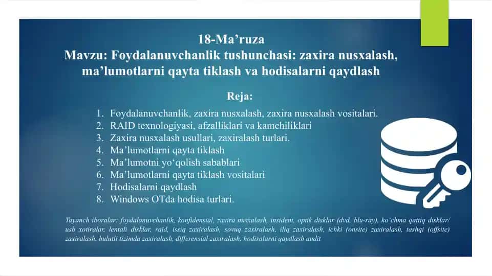 Zaxiranusxalash vositalari