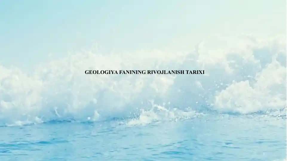 Geologiya fanining rivojlanish tarixi