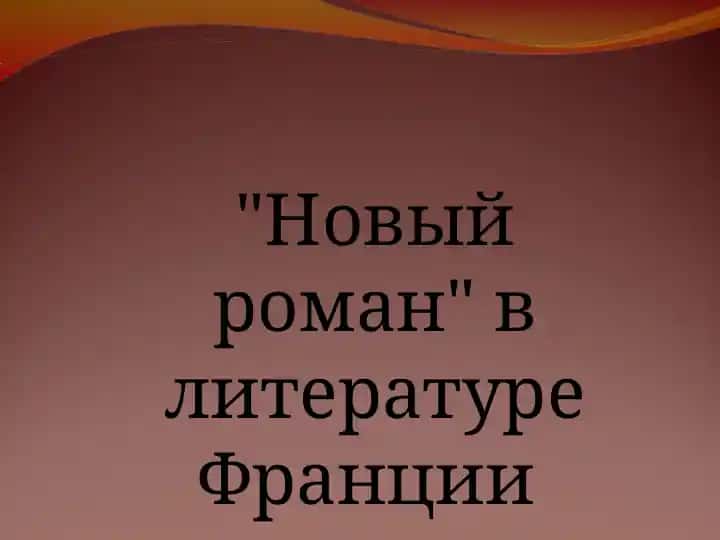 Новый роман в литературе Франции