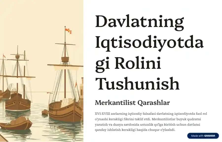Davlatning Iqtisodiyotdagi Rolini Tushunish