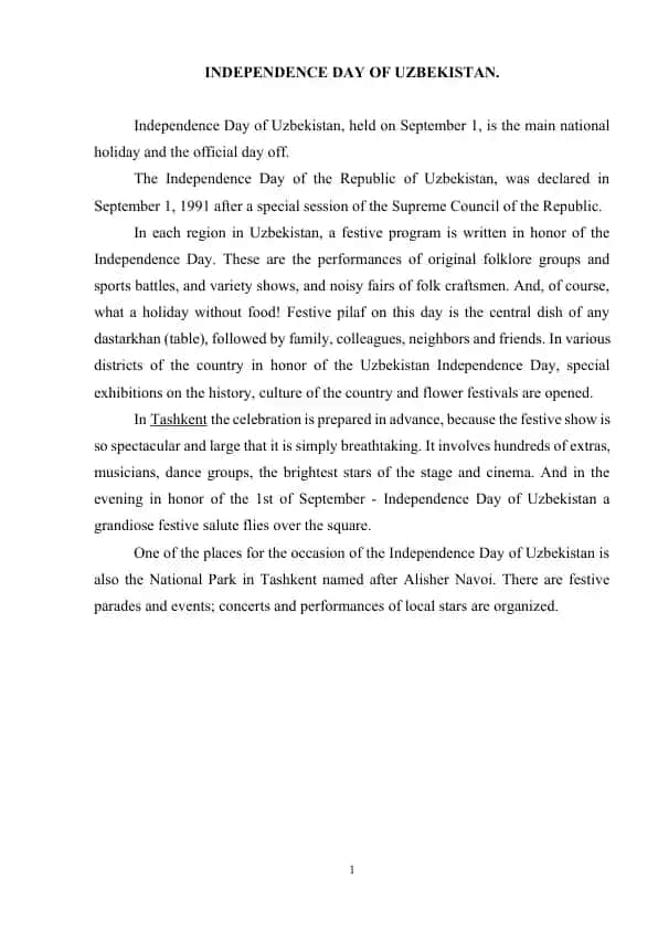 Independence Day of Uzbekistan