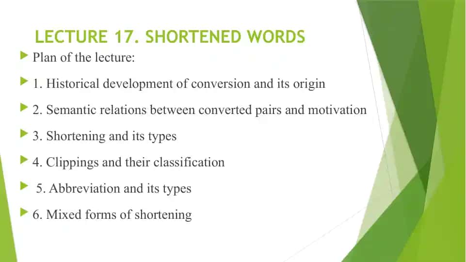 LECTURE 17. SHORTENEDWORDS