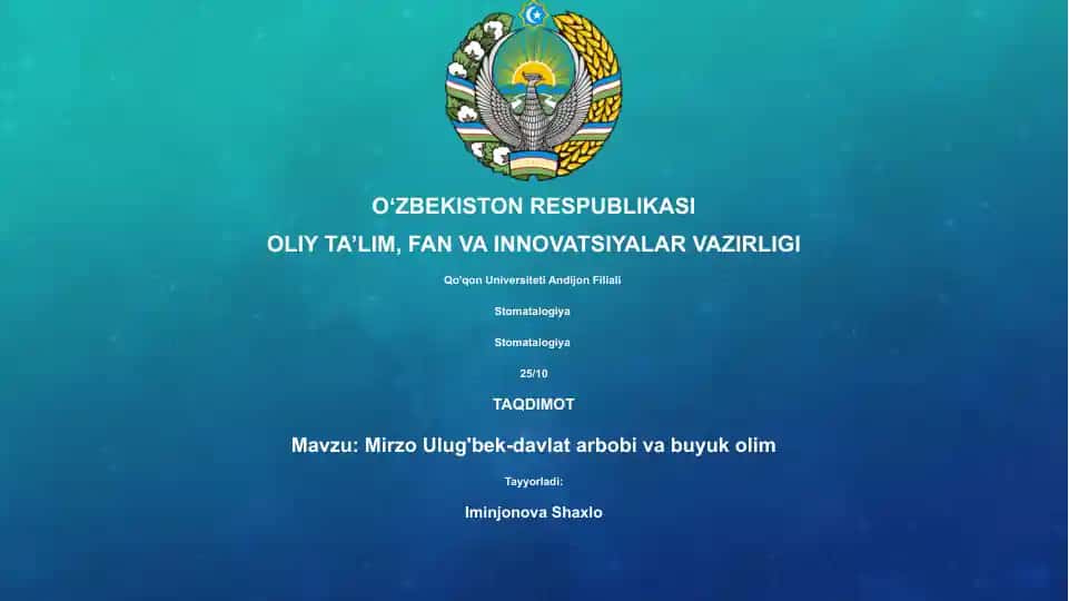 Mirzo Ulug'bek-davlat arbobi va buyuk olim