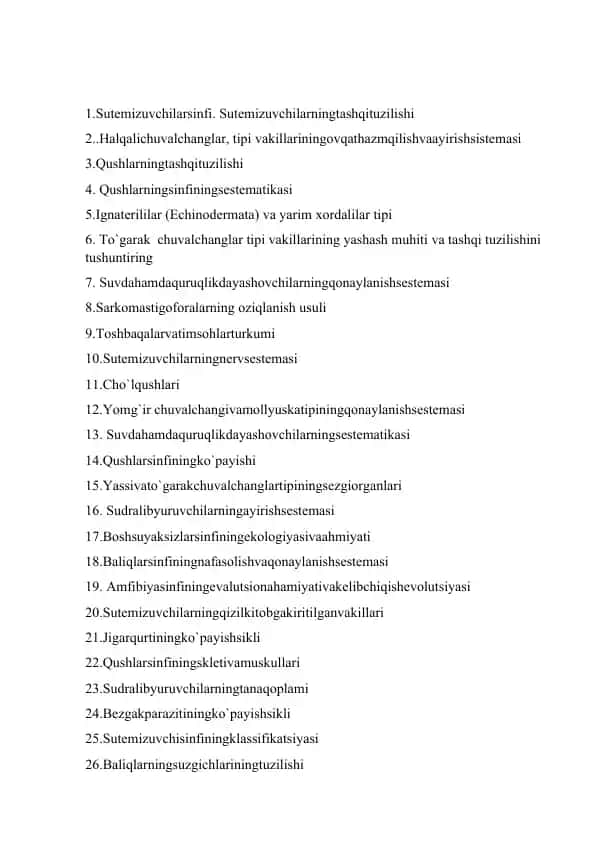 Sutemizuvchilarning tashqi tuzilishi