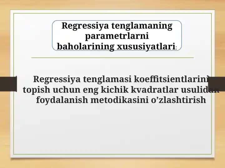 Regressiyat englamaning Koeffitsientlari