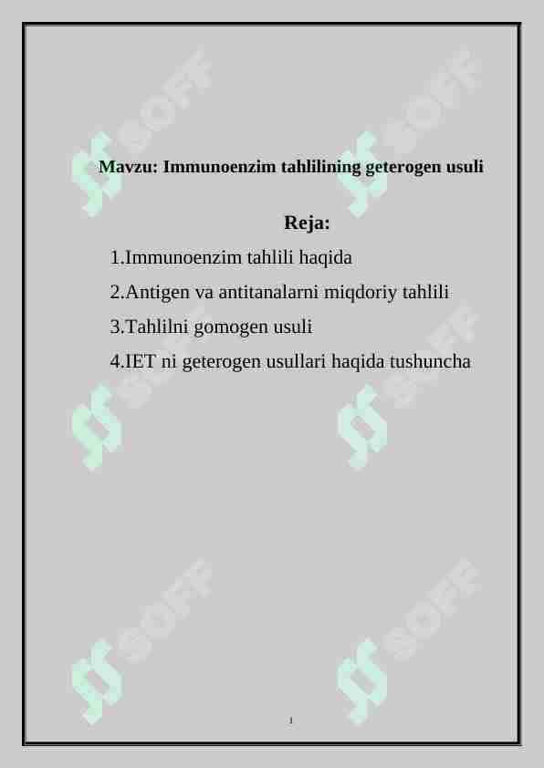 Immunoenzim tahlilining geterogen usuli