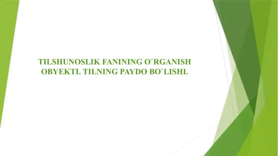 Tilshunoslik Fanining O'rganish Obyekti, Tilning Paydo Bo'lishi