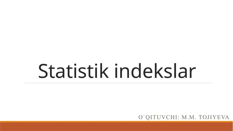 Statistik indekslar