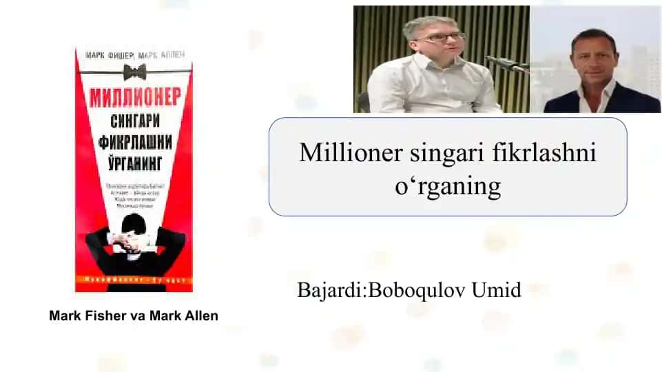 Millioner singari fikrlashni o‘rganing slayd Mark Fisher va Mark Allen kitobi