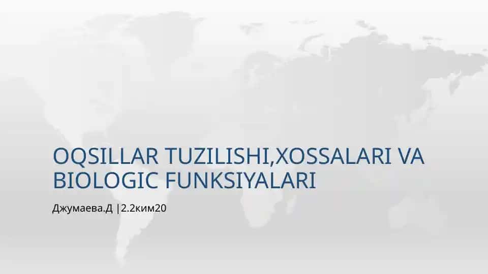 Oqsillar va ularning biologik funksiyalari